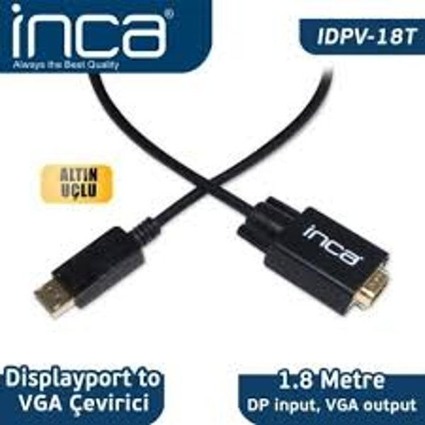 Inca Displayport To Vga Kablo 1.8 Metre - Image 1