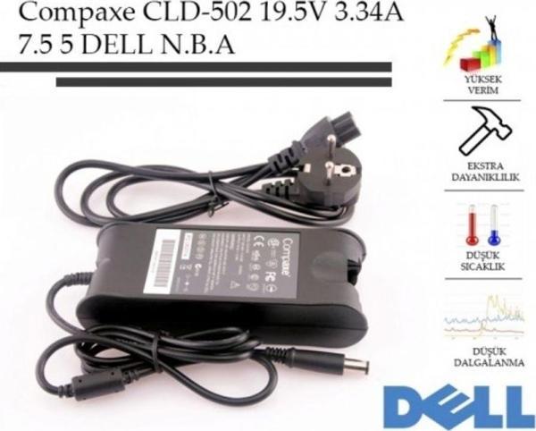 Compaxe 65W 19.5V-3.34A 7.4-5.0 Dell Notebook Adaptörü - Image 1