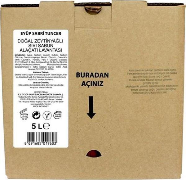 Eyüp Sabri Tuncer Zeytinyağlı Sıvı Sabun Ayvalık Zeytin Çiçeği 5lt Bag In Box Endüstriyel - Image 1