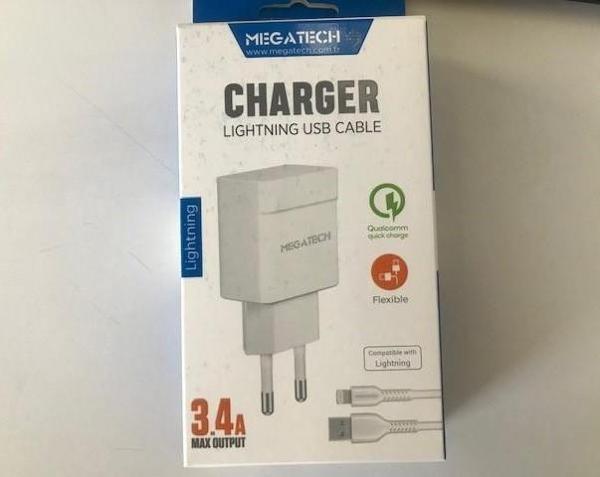 Megatech 3.4 Amper Lightning Usb Kablo + Ev Şarj Adaptörü Hızlı Şarj - Image 1