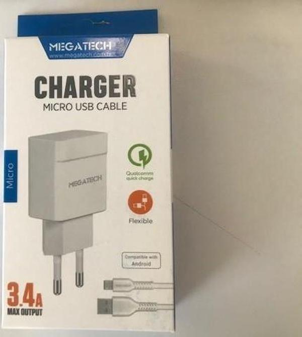 Megatech 3.4 Amper Micro Usb Kablo + Ev Şarj Adaptörü Hızlı Şarj - Image 1