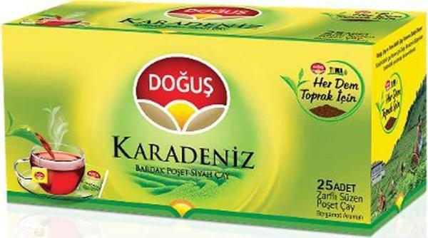 Doğuş Karadeniz Bergamot Aromalı Süzen Poşet Çay 25 Li Bardak Sallama Çay - Image 1