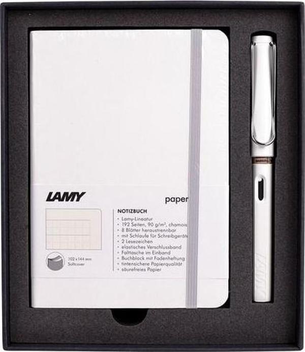 LAMY A6 YUMUŞAK KAPAK DEFTER VE DOLMA KALEM SETİ (BEYAZ) - Image 1