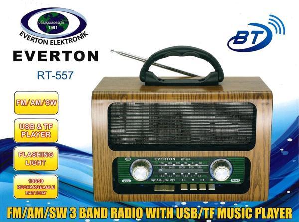 Everton Bluetooth Fm-Usb-Tf-Aux  Şarjlı Nostaljik Radyo - Image 1