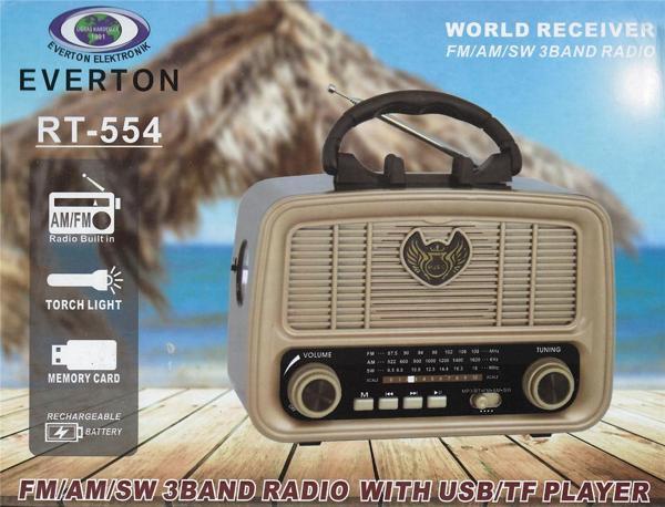 Everton Bluetooth Fm-Usb-Tf-Aux Şarjlı Nostaljik Radyo - Image 1