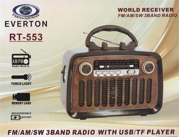 Everton Bluetooth Fm-Usb-Tf-Aux Şarjlı Nostaljik Radyo - Image 1