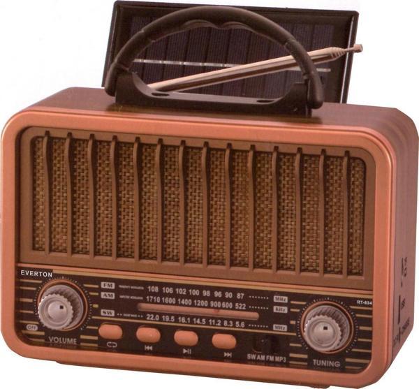 Everton Radyo-TF Card-Usb-Kumandalı Nostaljik Radyo Solar Güneş Panelli - Image 1