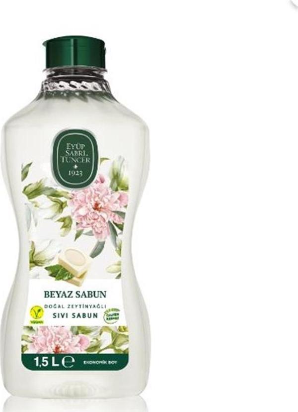 Eyüp Sabri Tuncer 1.5 Litre Beyaz Sabun Doğal Zeytin Yağlı Sıvı Sabun Pet Şişe - Image 1