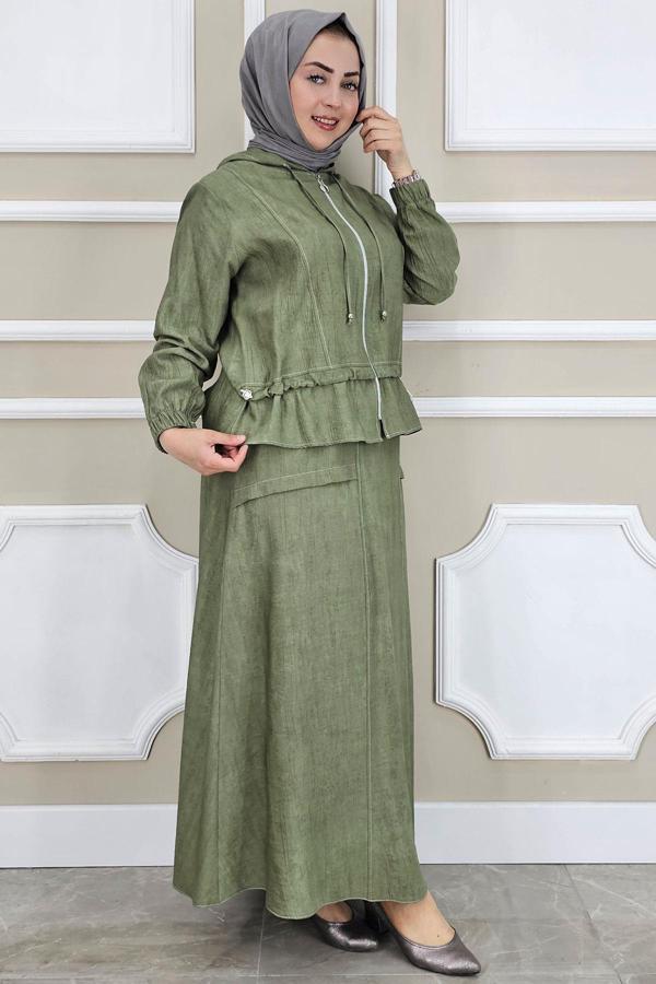 KADIN KAPÜŞONLU ETEKLİ TESETTÜR TAKIM - Image 1