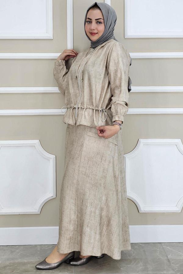 KADIN KAPÜŞONLU ETEKLİ TESETTÜR TAKIM - Image 1