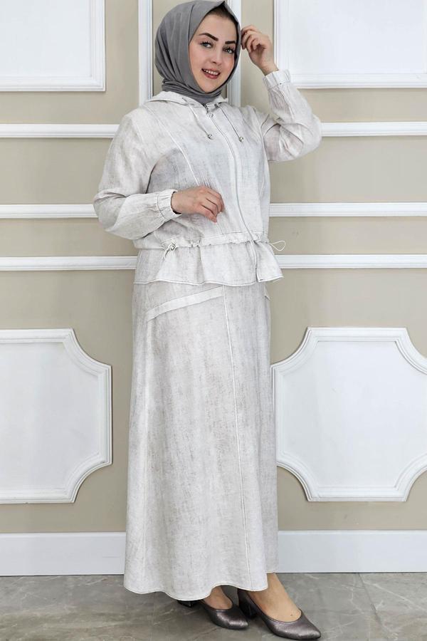 KADIN KAPÜŞONLU ETEKLİ TESETTÜR TAKIM - Image 1