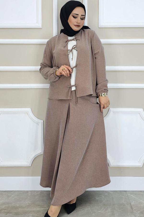 KADIN ÖNÜ BAĞCIKLI TESETTÜR 3 LÜ TAKIM - Image 1