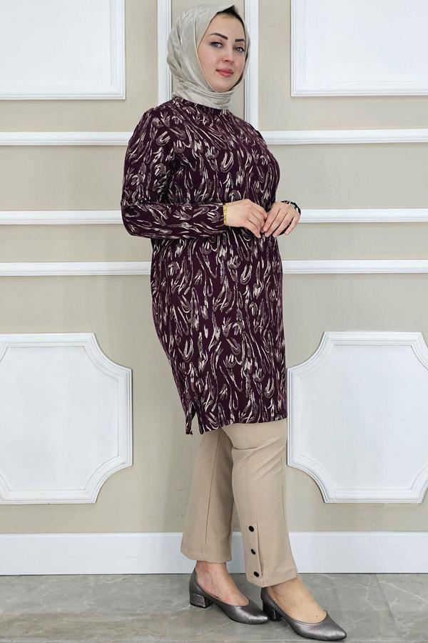 KADIN DALGA DESENLİ TESETTÜR TUNİK - Image 1