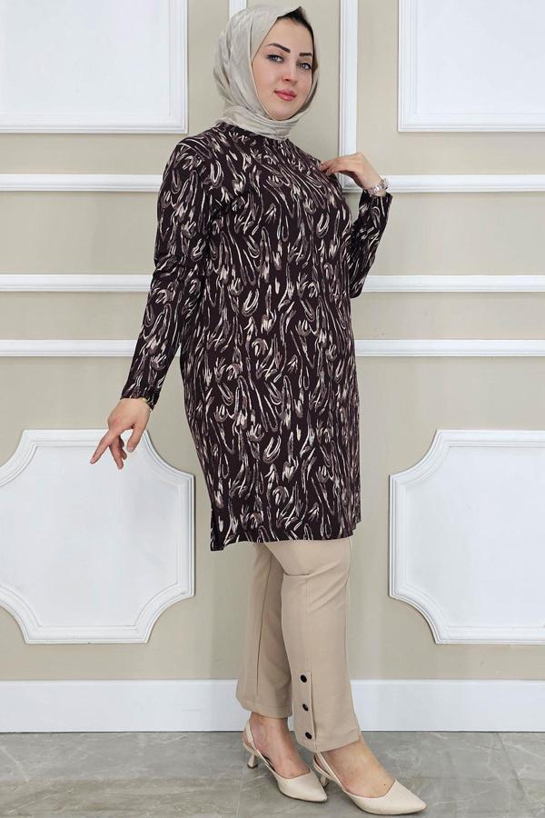 KADIN DALGA DESENLİ TESETTÜR TUNİK - Image 1