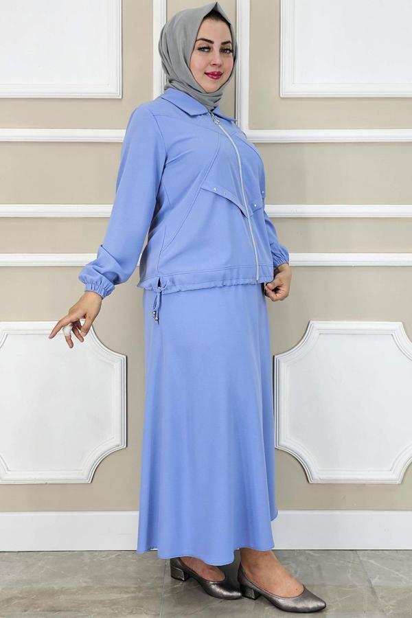 KADIN ALLER DİKİM TAŞ DETAYLI TESETTÜR TAKIM - Image 1