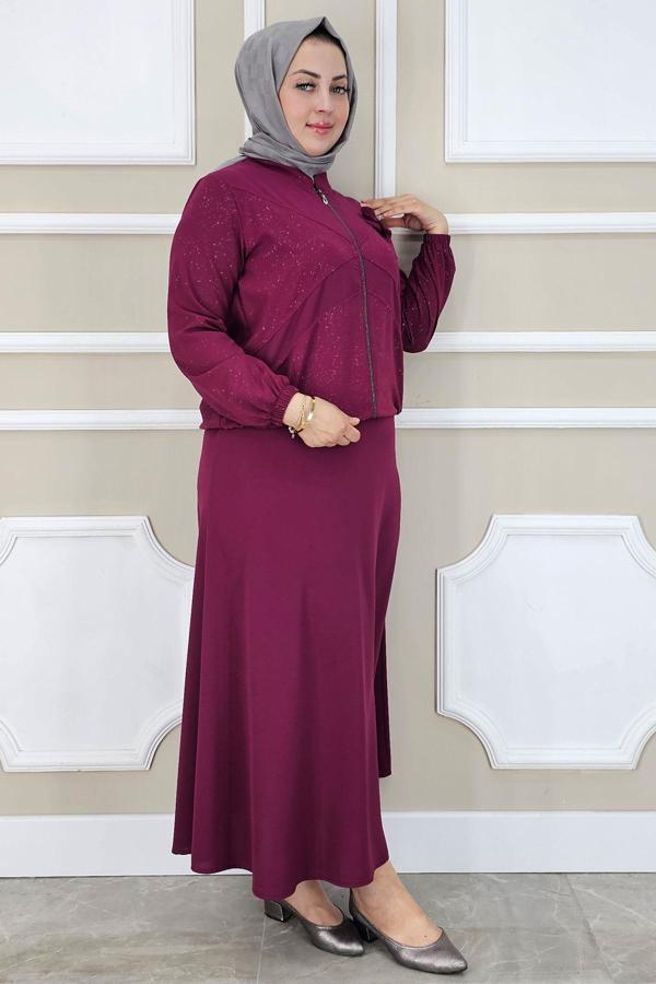 KADIN TAŞ DETAYLI SİMLİ TESETTÜR TAKIM - Image 1