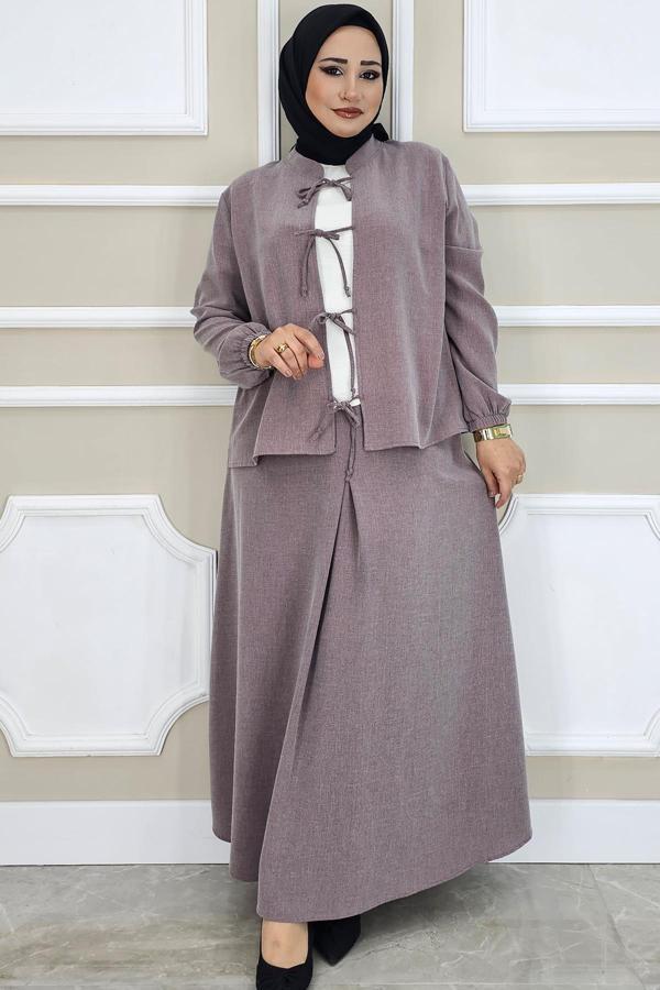 KADIN ÖNÜ BAĞCIKLI TESETTÜR 3 LÜ TAKIM - Image 1