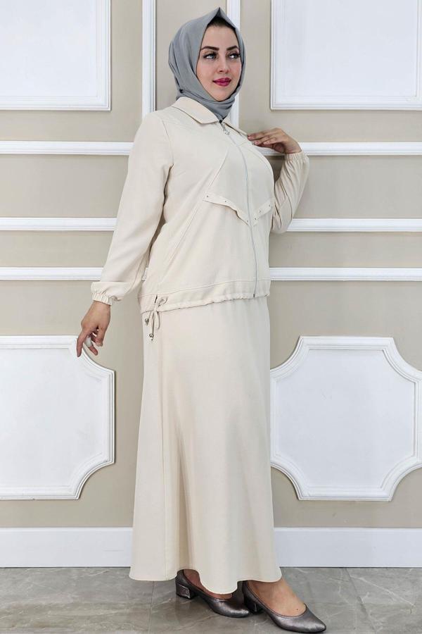 KADIN ALLER DİKİM TAŞ DETAYLI TESETTÜR TAKIM - Image 1