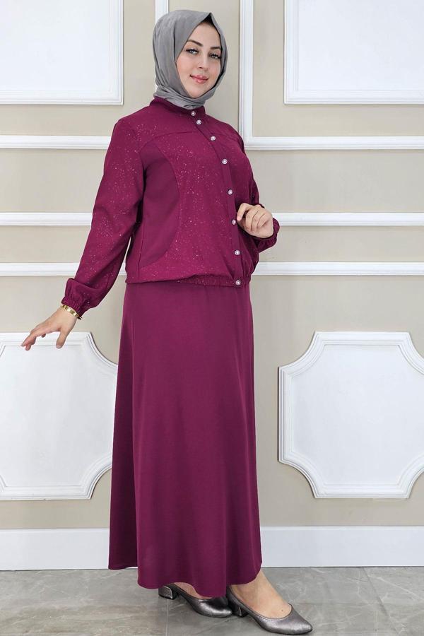 KADIN YAY DESENLİ TESETTÜR TAKIM - Image 1