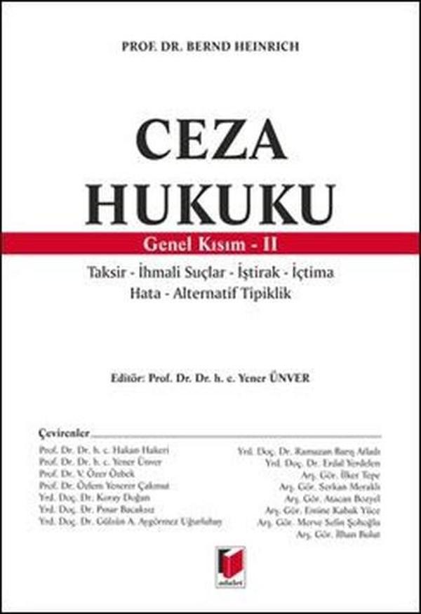 Ceza Hukuku Genel Kısım - II - Adalet Yayınları - Image 1