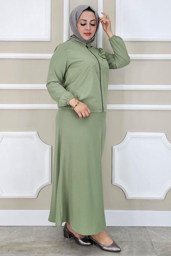 KADIN TAŞ DETAYLI SİMLİ TESETTÜR TAKIM - Image 1