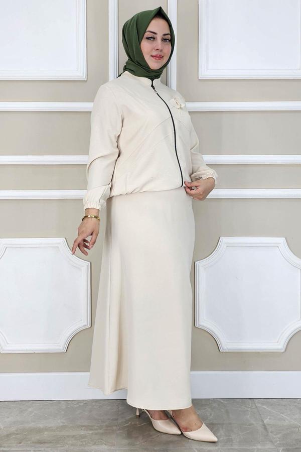 KADIN TAŞ DETAYLI SİMLİ TESETTÜR TAKIM - Image 1