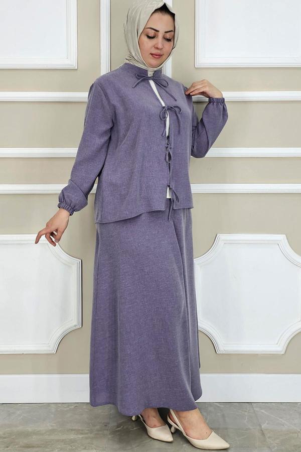 KADIN ÖNÜ BAĞCIKLI TESETTÜR 3 LÜ TAKIM - Image 1