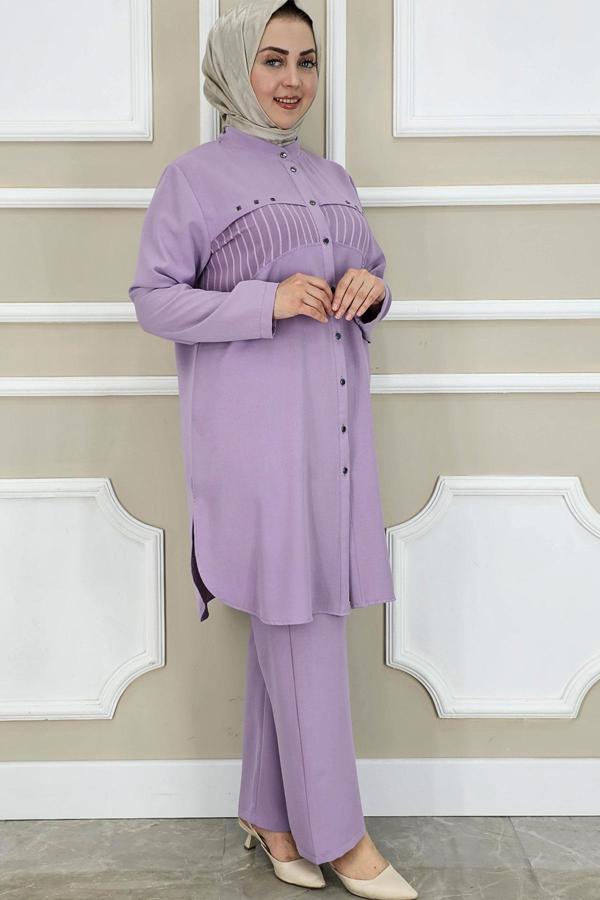 KADIN KOMBİNLİ TAŞ DETAYLI TESETTÜR TAKIM - Image 1