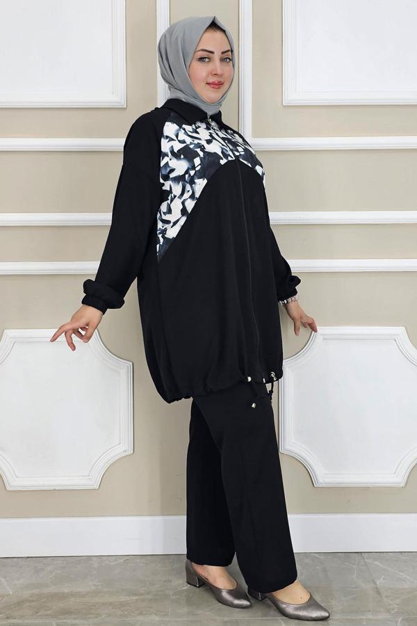 KADIN DESEN KOMBİNLİ TESETTÜR TAKIM - Image 1
