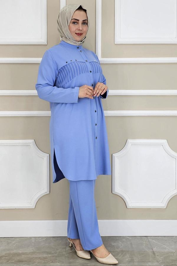 KADIN KOMBİNLİ TAŞ DETAYLI TESETTÜR TAKIM - Image 1