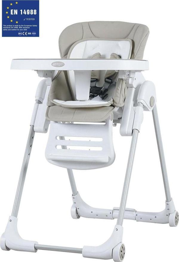 Prego Lucca Asansörlü- Tekerlekli Çift Tepsili Mama Sandalyesi - Image 1
