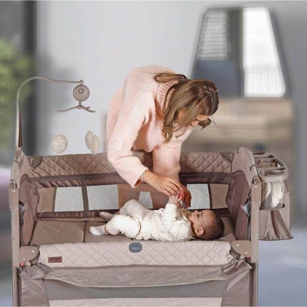 Prego Miami Anne Yanı Oyun Parkı Bej + Yatak Dahil - Bircancocuk - Image 1