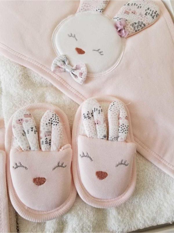 Gaye Bebe 4 Parça %100 Pamuk Bebek Bornoz Takımı - Image 1