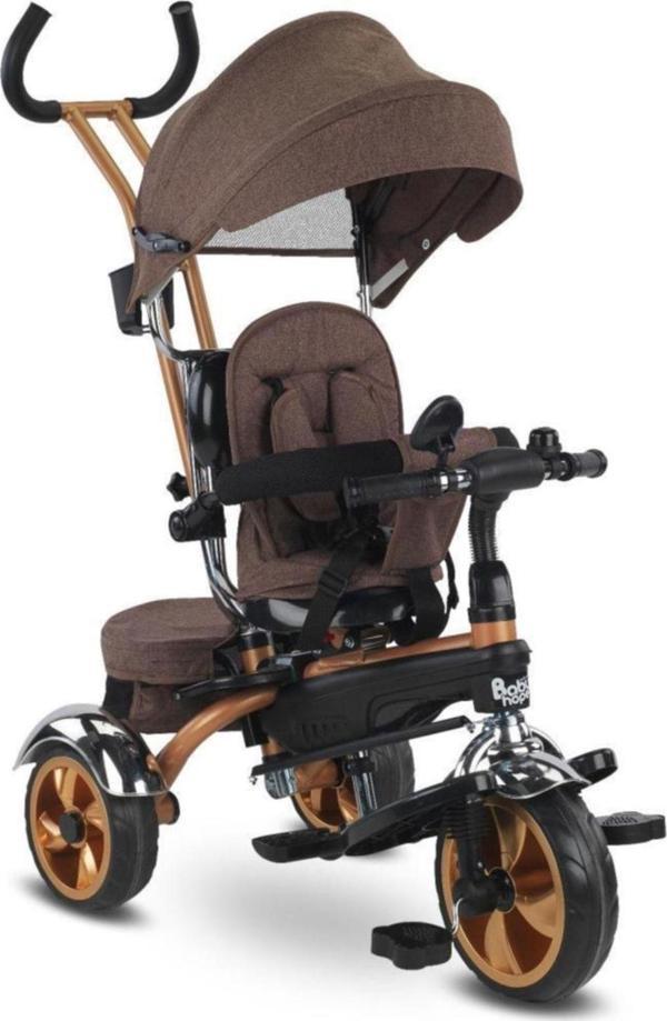 Babyhope Star Üç Teker Bisiklet Bh-9500 Kahve Ebeveyn Kontrollü Şişme Eva Tekerlekli Tricycle - Image 1