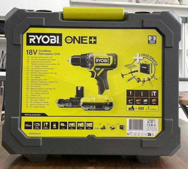 Ryobi 18V Akülü Darbeli Matkap Set Rpd18-2C20Tah 5133005813 - Image 1