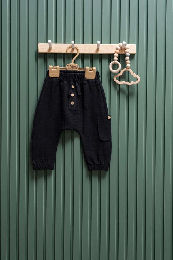 Bebek Müslin Şalvar Düğmeli Pantolon  6 Ay  3 Yaş - Image 1