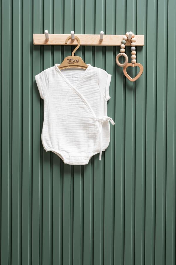 Unisex Müslin Kruvaze Badi  0-12 Ay %100 Pamuk - Image 1