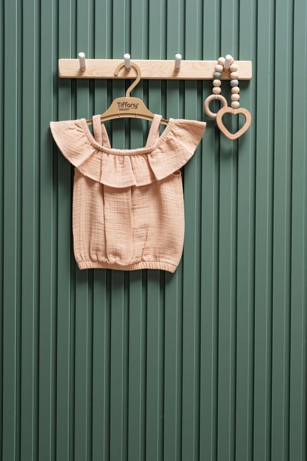 Kız Bebek Müslin İp Askılı Tişört  6 Ay  3 Yaş  %100 Pamuk - Image 1