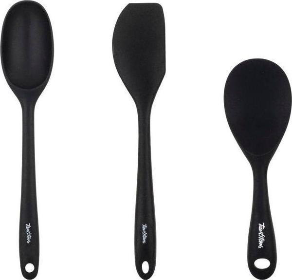 Tantitoni Füme Renkli Silikon 3lü Büyük Kaşık, Pilav Kaşığı Ve Spatula Seti - Image 1