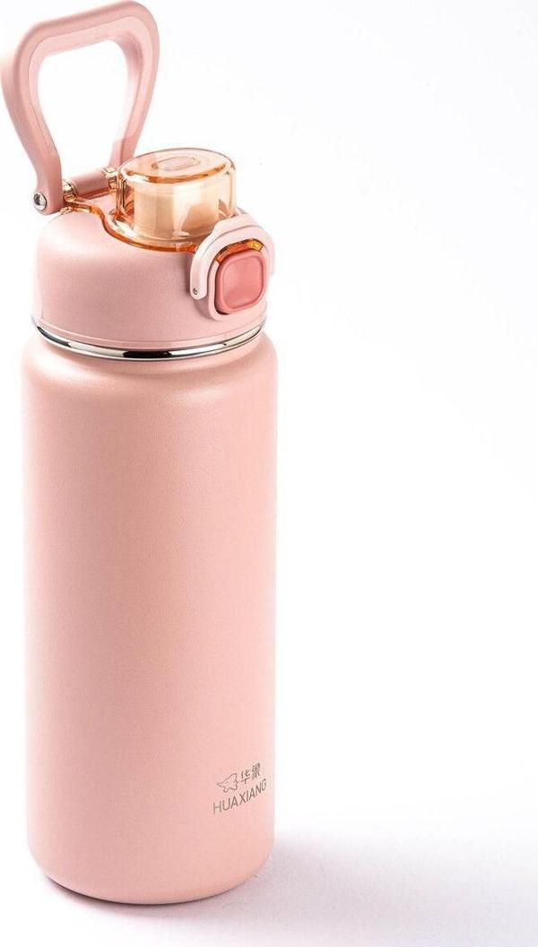 Tantitoni OKADI ÇIKARILABİLİR PİPETLİ PEMBE PASLANMAZ ÇELİK TERMOS 750ML - Image 1