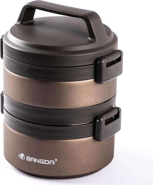 Tantitoni BRONZ İKİ KATLI ÇATAL VE CHOPSTICKLİ PASLANMAZ ÇELİK YEMEK TERMOSU 1.1L - Image 1