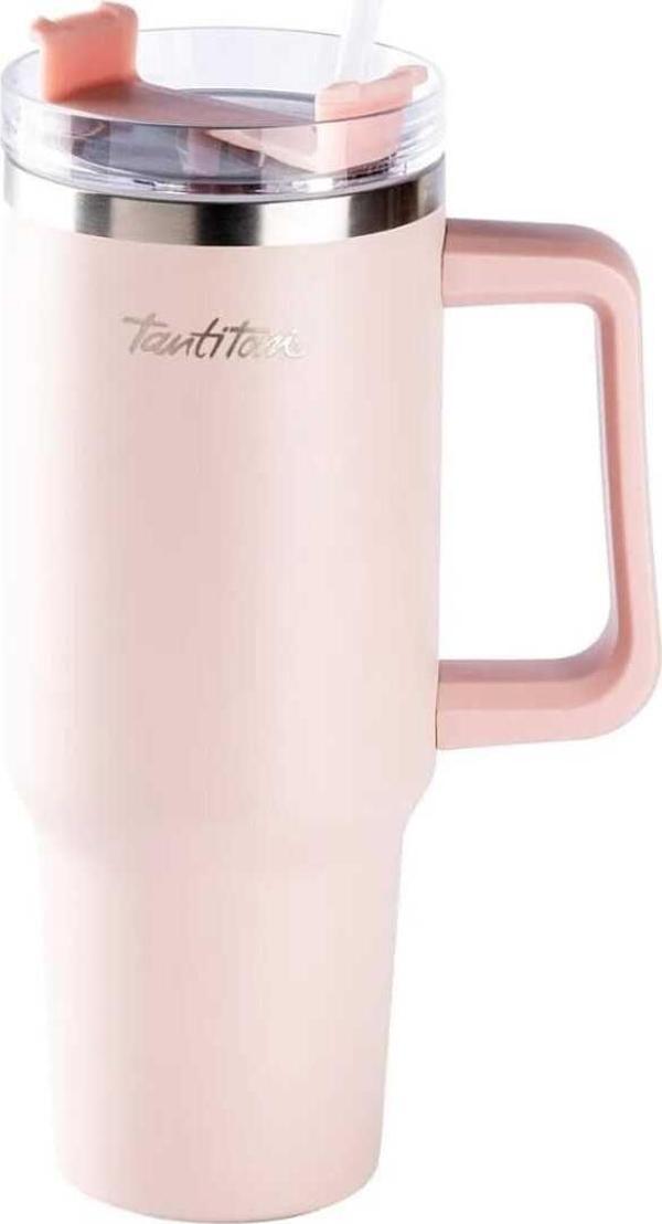 Tantitoni Move Pembe Paslanmaz Çeli?k Pi?petli? Termos Bardak 1.2l - Image 1