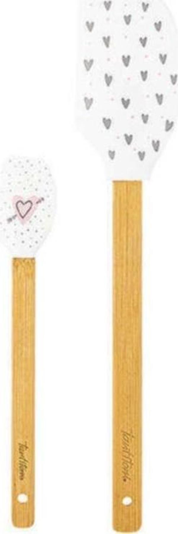 Tantitoni Kalp Desenli 2li Silikon Spatula Seti - Image 1