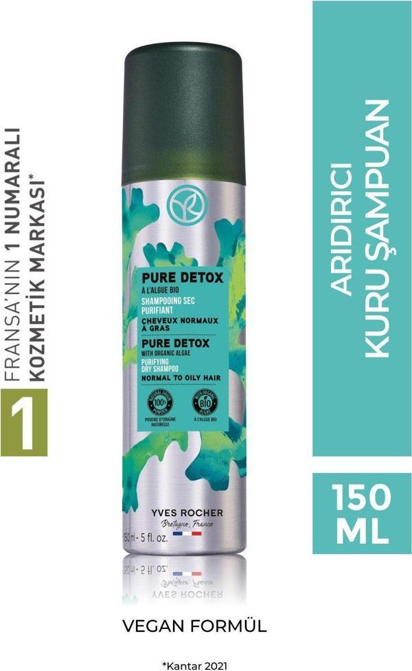 Yves Rocher Arındırıcı Kuru Şampuan - Tüm Saçlar / Pure Detox - Tuzsuz ,Vegan -150Ml - Image 1