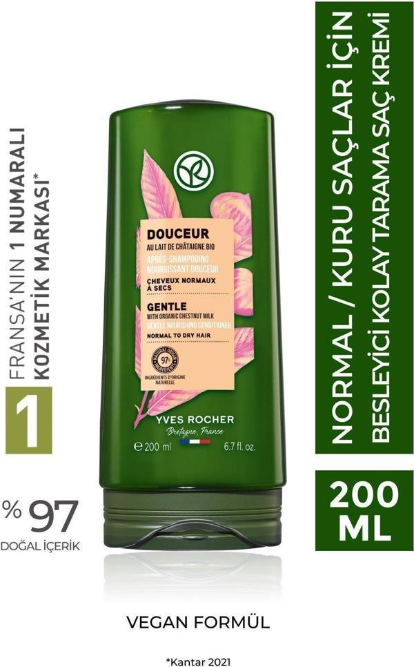 Yves Rocher Besleyici Kolay Tarama Saç Kremi - Normal / Kuru Saçlar / Douceur -Vegan -200Ml - Image 1
