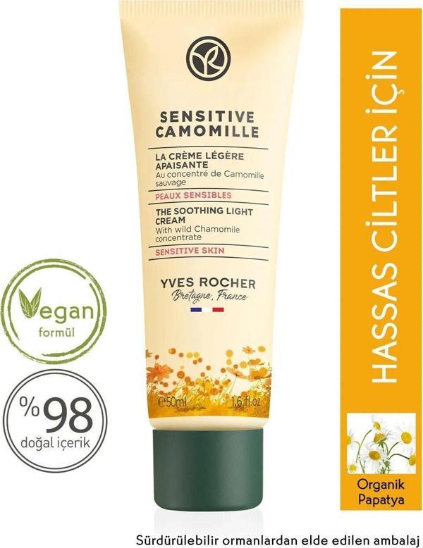 Yves Rocher Hassas Ciltler, Organik Papatya Yatıştırıcı Bakım - Hafif Dokulu Krem -Sensitive Camomille-50Ml - Image 1