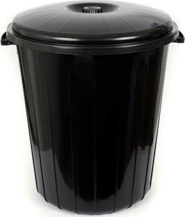Plastik 50 Litre Battal Kapaklı Kulplu Çöp Kovası - Image 1