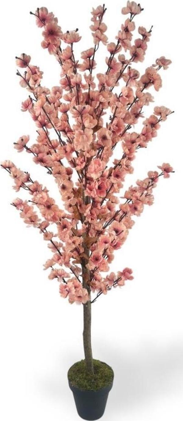 Yapay Ağaç Pembe Pastel Japon Kiraz Çiçeği Bahardalı Ağacı Sakura Çiçeği Çalılı 125cm - Image 1