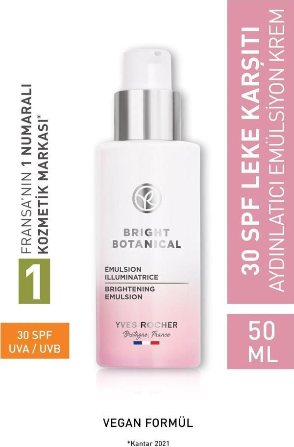 Yves Rocher Leke Ve Kırışık Karşıtı Bitkisel Bakım Bright Botanical - E Vitamini - 30 Spf Emülsiyon Krem-50 Ml - Image 1