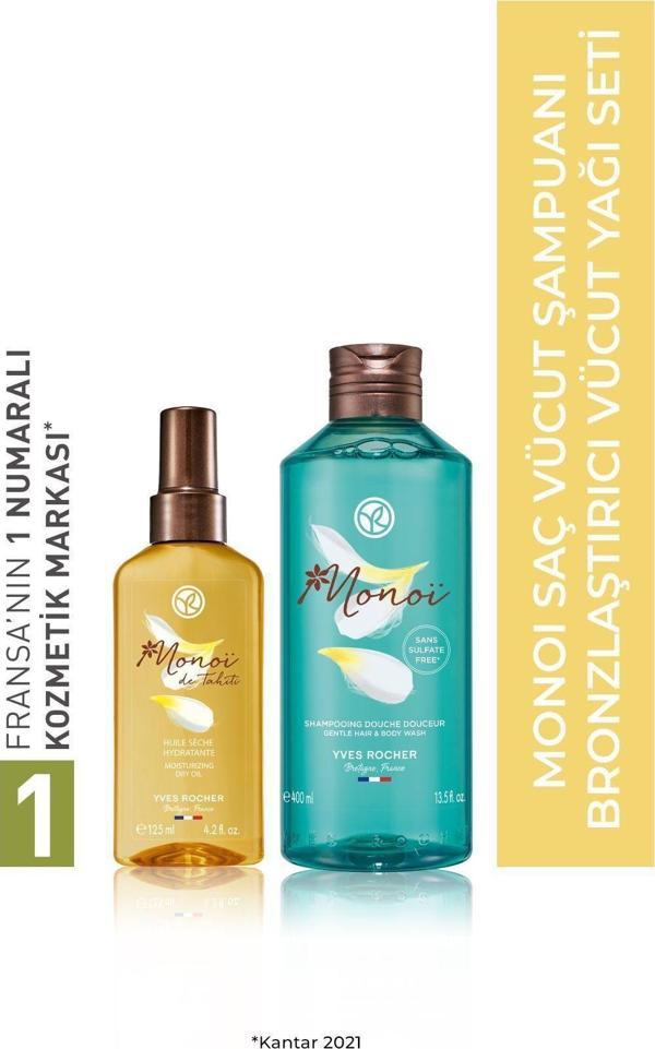 Yves Rocher Monoi Saç Vücut Şampuanı Bronzlaştırıcı Vücut Yağı Seti-9916822 - Image 1